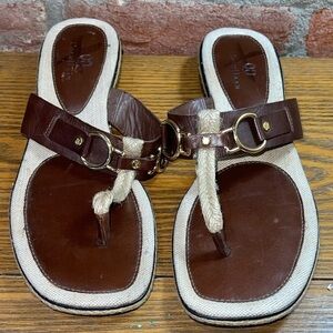 Cole Haan Nike Air Womens Brown Sandals with Gold Embellishment Size 9.5